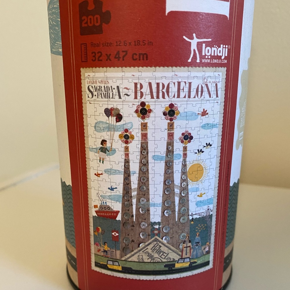Puzzle of La Sagrada Familia in Barcelona. Antonio Guidi designed. Spain gift